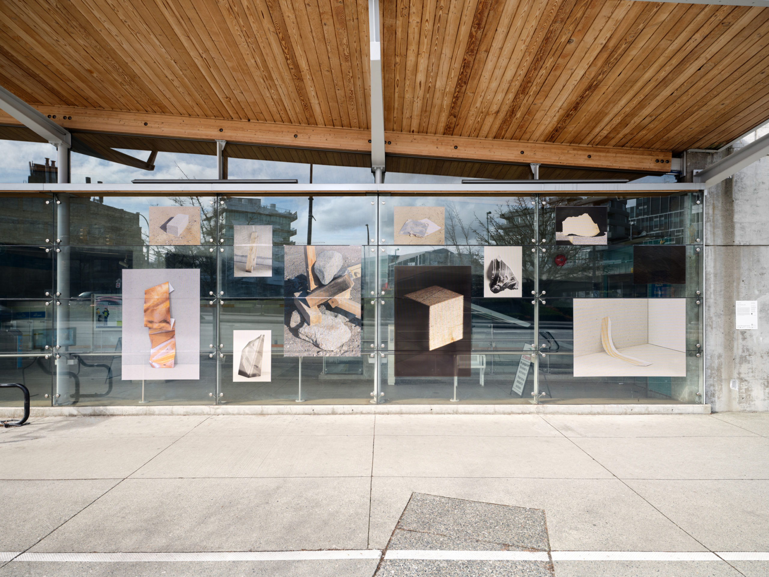 Sami Farra, installation view of works from the Fragile Monuments series, 2021. Courtesy of the Artist. Part of the 2026 Capture Photography Festival Canada Line Public Art Project. Installation photo_ Dennis Ha.