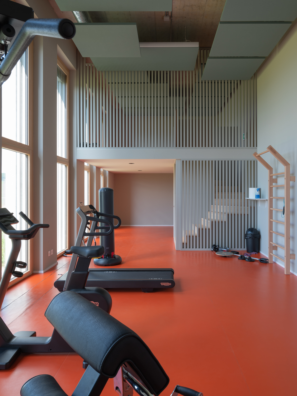 Fitness collectif du projet Panorama, Bussigny, équipement des espaces communs